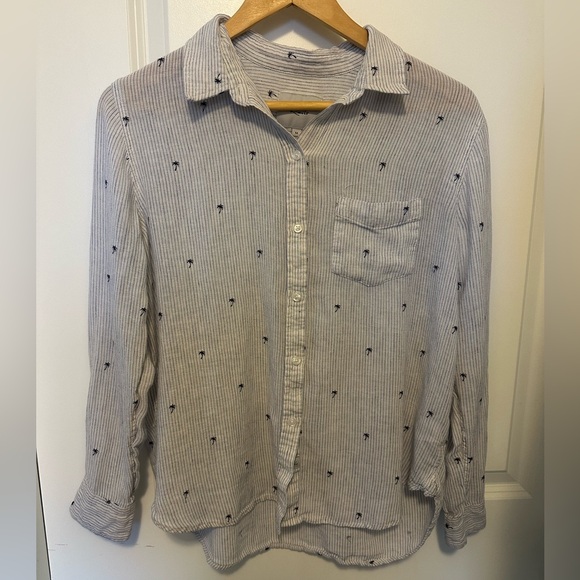 Rails $178 from Neiman Marcus charli palm tree linen blouse. medium. Super soft - Picture 1 of 7